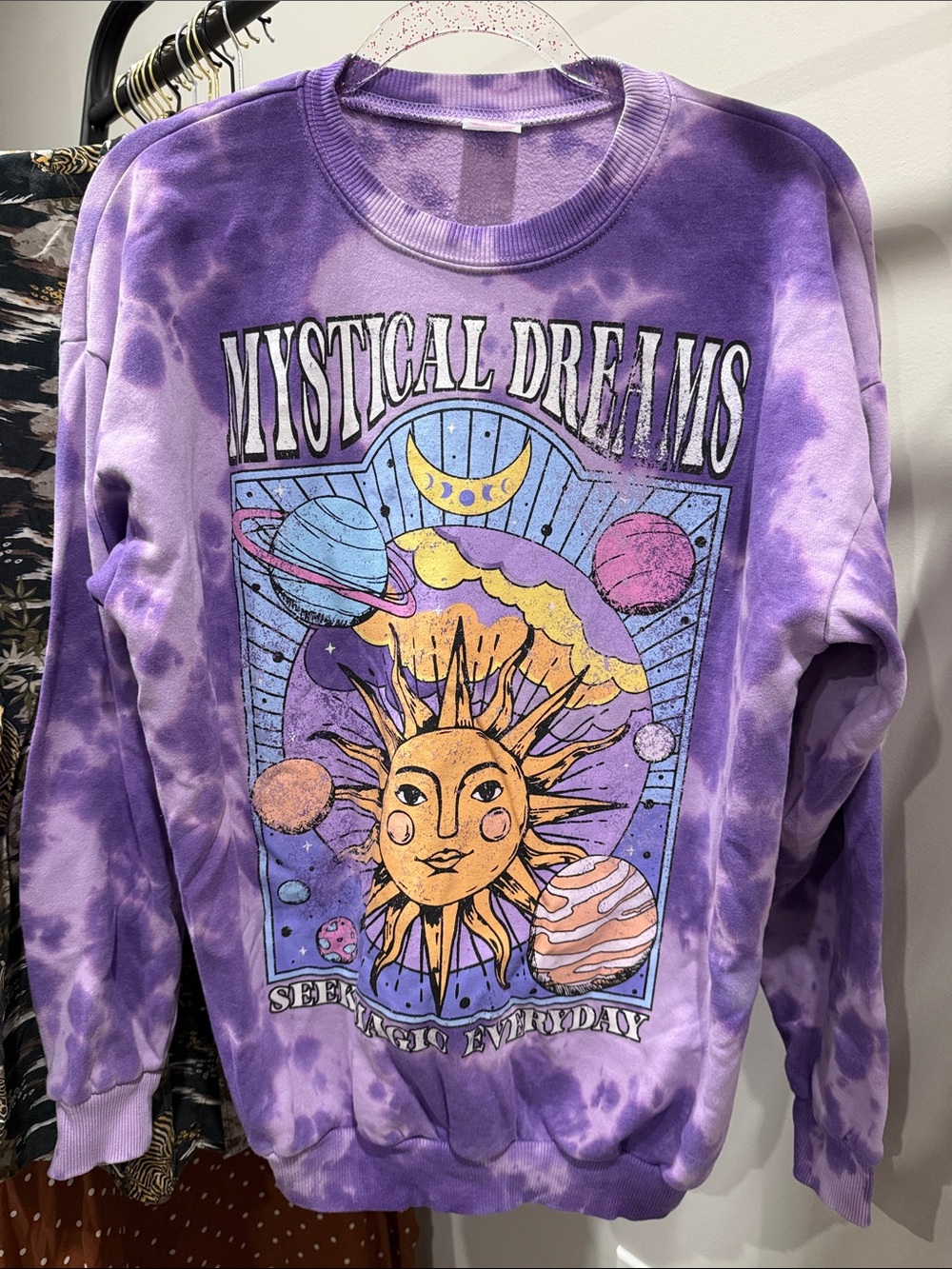 Mystical Dreams Tie-Dye Graphic Crewneck Sweatshirt - Purple medium - Picture 2 of 3
